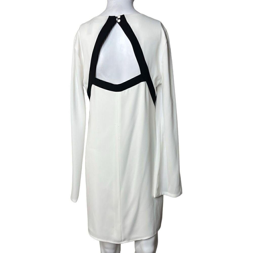 BCBGMaxAzria Long Sleeve Knee Length Dress White and Black Size XS - Picture 3 of 6